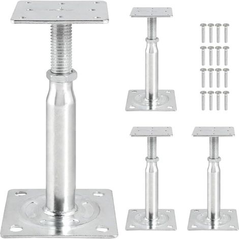 4pcs Höhenverstellbare Pfostenhalter 150mm-200mm, Verzinkte Holzpfostenhalter, Verstellbare Pfostenloch-halterung, Betonboden-pfostenfüße Für Zaun, Carport, Pergola, Unterstand