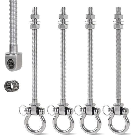 4 Stück Schaukelhaken M10 Aus Edelstahl 304 Mit Nadellager, Deckenhaken Mit 175 Mm Gewinde Für Schaukel, Yoga (innen/außen)