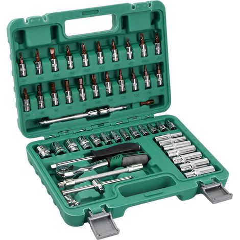 1/4"-steckschlüsselsatz, Bitsatz, Universal-stecknuss, Ratschenschlüssel, Drehgriff, 53-teiliges Werkzeugset Für Autoreparaturen, Verlängerungsstangen Für Fahrrad- Und Autoreparaturen