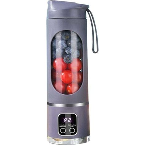 Tragbarer Usb-aufladbarer Mixer, Eiscrusher Mit 8 Klingen, 3 Modi, Digitale Anzeige, Mini-mixer, Lila