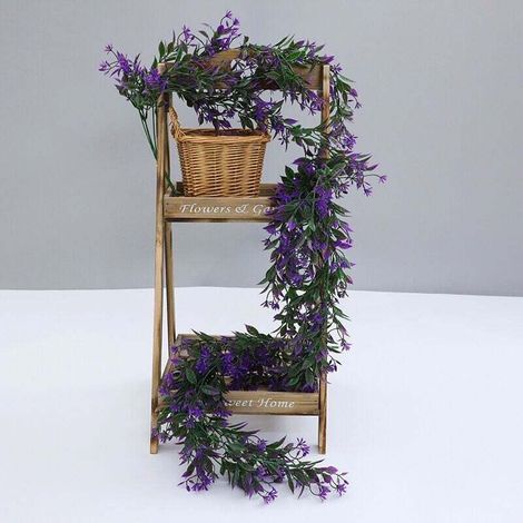 Künstliche Hängepflanze Für Innen- Und Außenbereich, 2 Stück Falsche Hängepflanzen Dekoration Für Hochzeit, Balkon, Dschungel-thema, Schlafzimmer, Terrasse, Haus, Violett