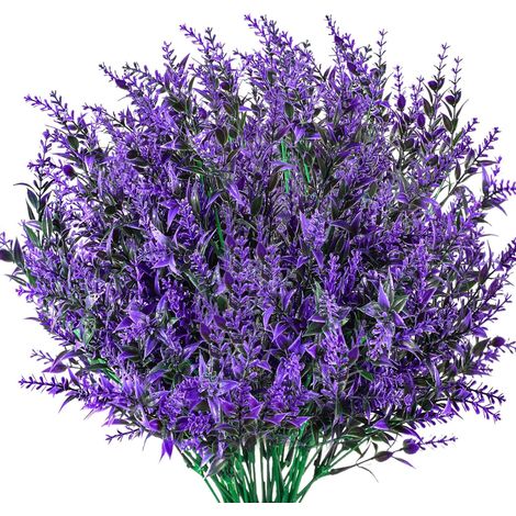 Künstliche Lavendelblumen, Künstlicher Blumenstrauß Zur Dekoration, Falsche Kunstpflanzen Für Innen- Und Außenbereich, Hochzeit, Garten-dekoration - 9 Stück/violett