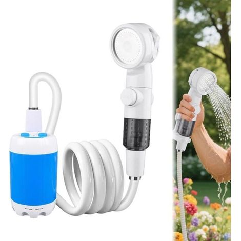 Tragbare Camping-dusche, Tragbare Außendusche, Campingzubehör Mit 3-modi-duschkopf Für Camping Und Wandern