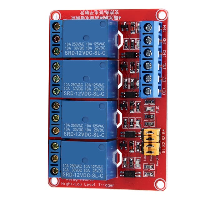 4-Kanal-Relaismodul - High/Low-Triggerung, 5 V/12 V/24 V (12 V)