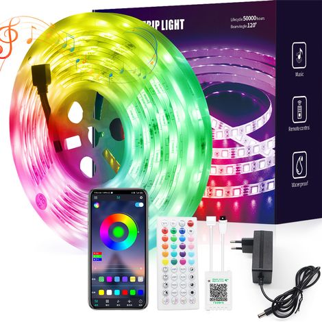 Led-strip 10m, 30 Leds/meter, 12v Rgb Led-band, App Und Fernbedienung, Musik-synchronisation, Timer-modus, Für Schlafzimmer, Spielzimmer, Party, Festival