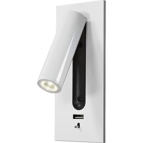 Wandleuchte, Einstellbare Led-wandlampe, Fokussierte Leselampe, Moderne Wandlampe Mit Usb-ladeanschluss Für Wohnzimmer, Schlafzimmer, Hotel, Weiß