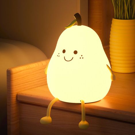 Led-lampe In Birnenform Aus Silikon, 7 Farben, Usb-aufladbar, Mit Touch-dimmer, Dekorative Innenbeleuchtung, Ideal Für Schlafzimmer Oder Kinderzimmer