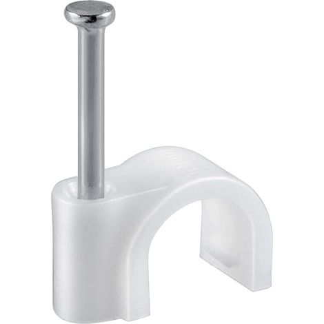 100 Stück Runde Kabelclips Mit Stahlnagel, Größe: 4 Mm, Kabelbinder Für Die Verwaltung Von Glasfaserkabeln, Drähten Und Kabelbindern Für Zuhause Oder Büro, Weiß