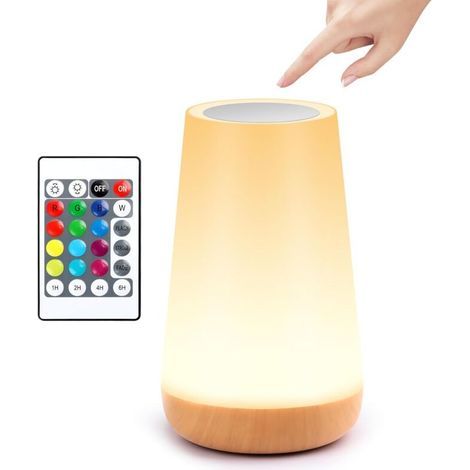 Nachttischlampe, Led-nachtlicht Mit 13 Wechselnden Farben, Rgb-nachtlicht Mit Touch-steuerung Und Fernbedienung Als Geschenk Für Kinder/erwachsene