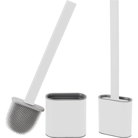 Wc, Tiefe Silikon-toilettenbürste Mit Rutschfestem Kunststoffgriff, Wandmontierte Toilettenbürste Mit Belüfteter Basis, Geeignet Für Die Badezimmerreinigung - Länge 36 Cm, Breite