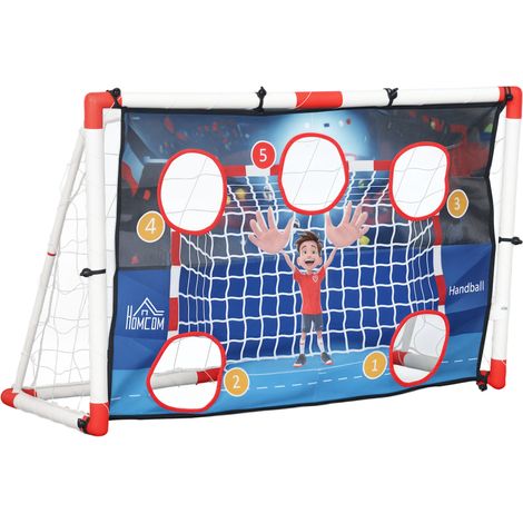 Kinder-handballtor Für Draußen Mit 5 Zielzonen, Aufblasbarer Handball Und Pumpe, 116 X 48 X 76 Cm, Weiß