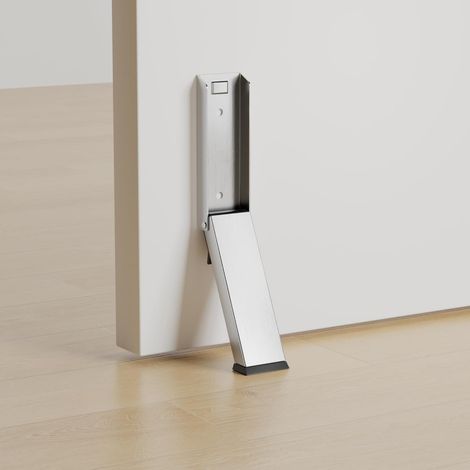 Robuste Türstopper In Handelsüblicher Qualität, Robustes Design, Ohne Bohren, Bidirektionale Befestigung (mit Schrauben Und Unterlegscheiben) - Weiß (stahl)