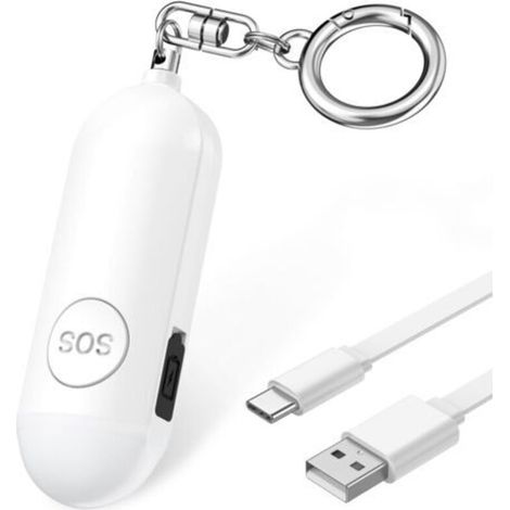 Personenalarm 130 Db Mit Schlüsselanhänger, Usb-aufladbar, Led-sicherheitslampe, Tragbarer Notfall-taschenalarm, Geeignet Für Frauen, Kinder, Senioren, Arbeitnehmer Von N