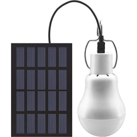 Tragbare Solarlampe Mit Led-glühbirne Und Solarpanel Für Garten, Terrasse, Innen- Und Außenbereich, Wandern, Camping, Zelt Und Angelbeleuchtung