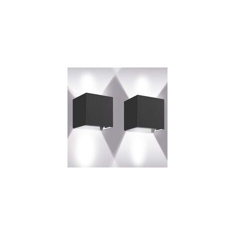 2er Set 12w Led Wandleuchte Innen, Moderne Aluminium-wandlampe Für Wohnzimmer, Schlafzimmer, Bad, Küche Und Esszimmer, Kaltweiß