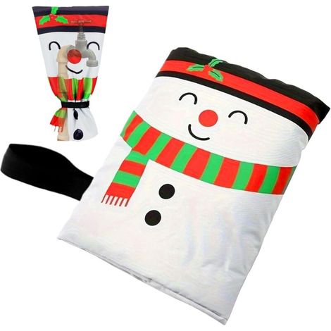 Frostschutzabdeckung Für Wasserhahn, Weißes Schneemann-motiv, 51 X 20 X 4 Cm, 2er-set, Dekorative Äußere Isolierschutz Gegen Frost