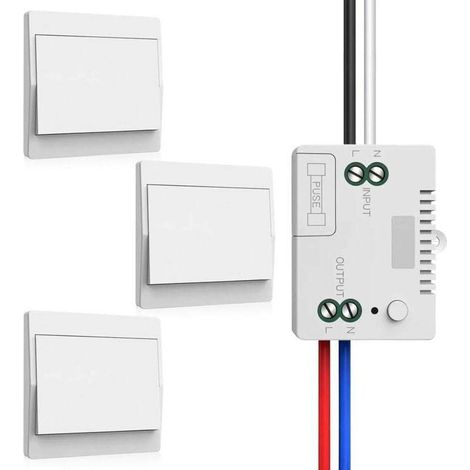 Satz Von Funkgesteuerten Schaltern – Selbstversorgender Funkschalter – Wasserdichter Wandschalter – Steuern Sie Ihre Lampe Aus Bis Zu 200 M Entfernung – 3-1
