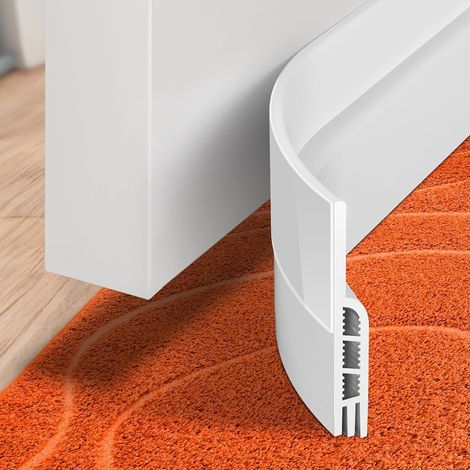 Eine 1 Meter Lange Und 50 Mm Breite Weiße Dichtung Für Die Unterkante Von Türen, Die Winddichtheit Und Schalldämmung Gewährleistet.