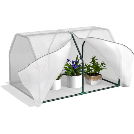 Mini-gewächshaus Für Garten Und Balkon Aus Kunststoff (pe) Und Stahl Mit Reißverschluss, 99 X 71 X 60 Cm