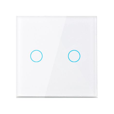 Weiße 2-wege-touch-schalter, 86 Mm X 86 Mm X 35 Mm, Ein Reiner Touch-sensor-schalter Mit Glaspaneel, Lichtschalter.