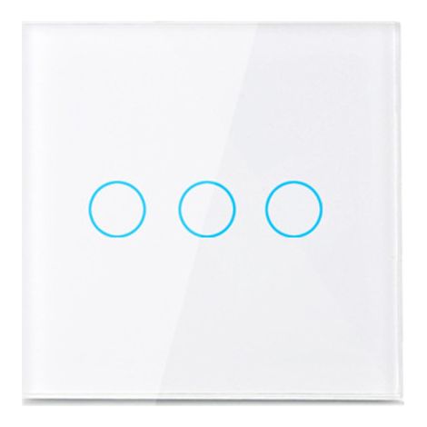 Weißer 3-wege-touch-schalter, 86 Mm X 86 Mm X 35 Mm, Ein Reiner Touchsensor-schalter Mit Glasplatte, Lichtschalter.