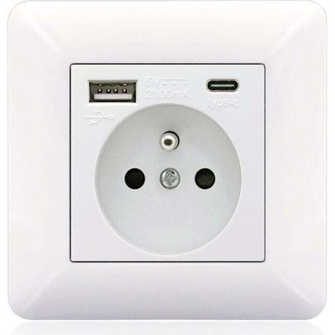 Steckdosenleiste Mit Typ-c- Und Usb-anschluss, 16 A – 2 Steckdosen + 1 Usb-port + 1 Typ-c-port – Horizontale/vertikale Montage – Materialien: Pc Und Edelstahl