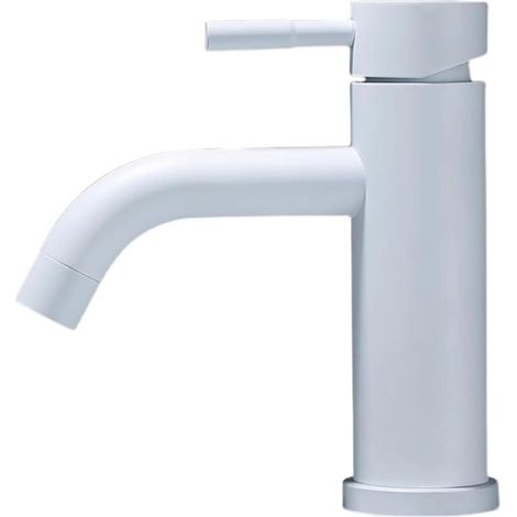 Edelstahl-waschbeckenarmatur – Glänzend Weiße Oberfläche – Keramikkartusche – Einfache Installation Für Das Badezimmer