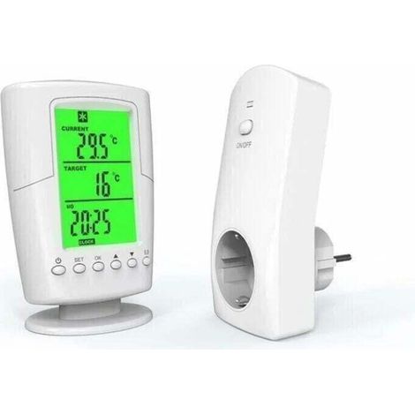 Programmierbarer Kabelloser Thermostat fernsteuerung Bis Zu 20 M temperaturbereich 0–60 °c hintergrundbeleuchtetes Lcd-display