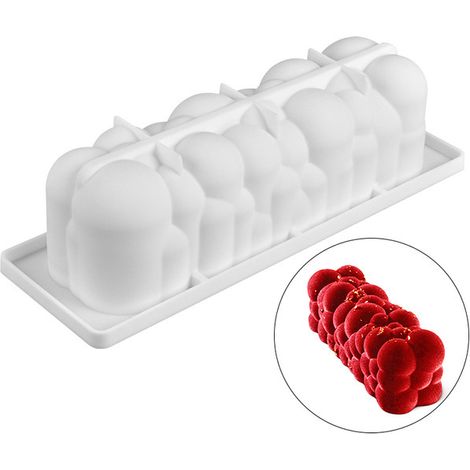 Rechteckige Weiße Silikonform Für Handgemachten Wolken-mousse-kuchen Mit Blasenform.