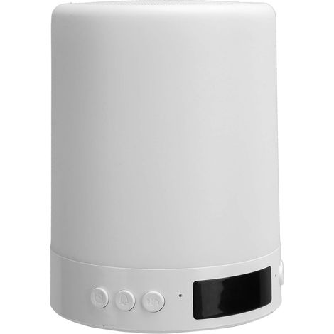 Bluetooth-lautsprecherlampe, Nachttischlampe Mit Klang, Led-zeitanzeige, Bluetooth-audio Für Den Schreibtisch, 3 Helligkeitsstufen Und 7 Farbwechsel