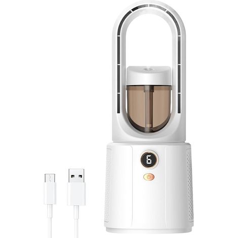 Blattloser Ventilator - Leise Mit Stimmungslicht - Kleiner Batteriebetriebener Ventilator