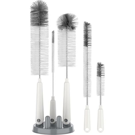 5-teiliges Set Flaschenbürsten Mit Aufbewahrungsständer, Babyflaschenbürste Für Thermosflasche, Becher, Glas Und Tasse