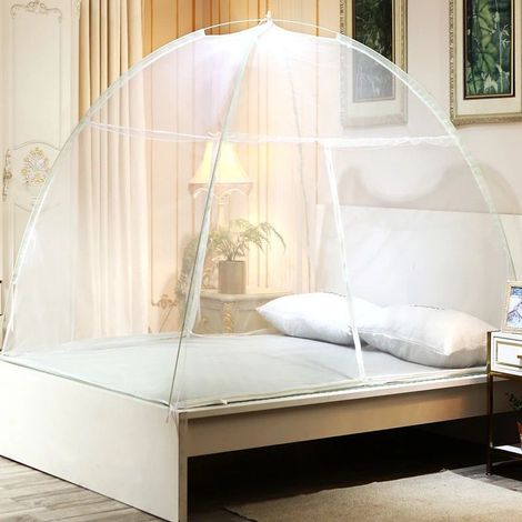 Pop-up-moskitonetz Für Bett Und Garten Mit Kuppelform Und Reißverschluss, 150 X 200 Cm