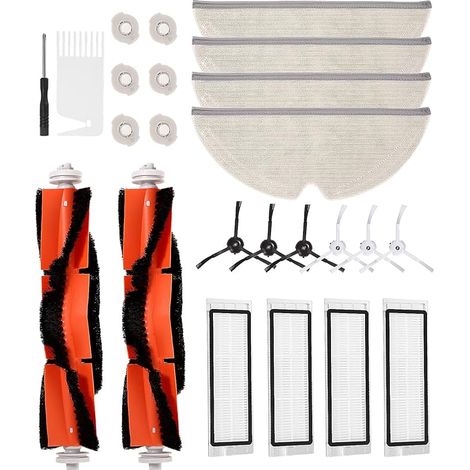Zubehör-set Für Xiaomi Roborock S5 Max, S6 Pure, E5, S6 Maxv – Ersatzteile Für Staubsauger Von Xiaomi: 2 Hauptbürsten, 6 Seitenbürsten, 4 Filter, 4 Wischtücher, 6 Filterkerne, 2 Werkzeuge