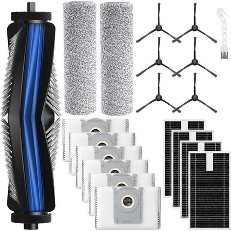 Set Mit 20 Zubehörteilen Für Den Ecovacs Deebot X8 Omni Und X8 Pro Omni Saugroboter, 1 Hauptbürste Aus Gummi, 4 Filter, 2 Reinigungsrollen, 6 Seitenbürsten, 6 Staubsaugerbeutel