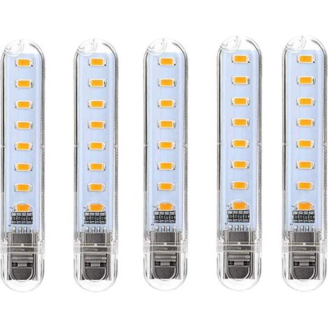 Usb-led-lampe, Tragbare Mini-usb-led-lampe, 5 Stück Tastaturbeleuchtung Für Pc, Computer, Powerbank (kaltweiß) [energieeffizienzklasse G]