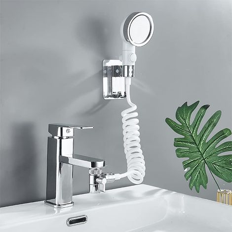 Handduschset Für Waschbecken, Wasserhahnzubehör Mit Schlauch Und Wasserspar-stoppfunktion, Zum Waschen Von Tierhaaren, Für Babybadewanne Und Badezimmer