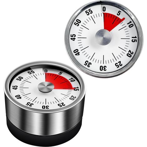 Magnetischer Mechanischer Visueller Küchentimer, 60-minuten-countdown, Erinnerungswerkzeug Für Backen, Kochen, Dampfgaren, Bräunen Und Lernen, Weiß