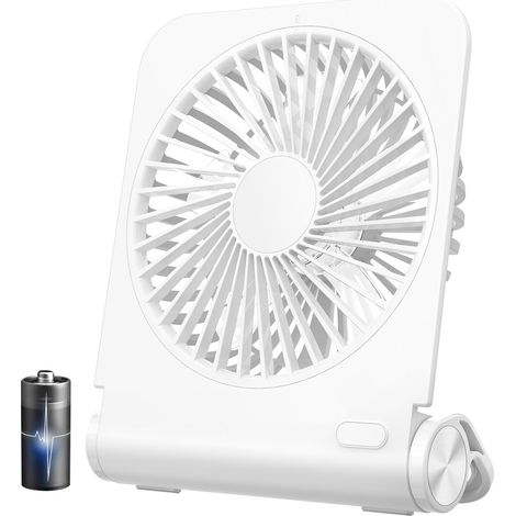 Kleiner, Wiederaufladbarer, Faltbarer Tischventilator Mit Hoher Leistung Und 4 Geschwindigkeitsstufen, Geeignet Für Kreuzfahrten, Reisen Und Das Büro.