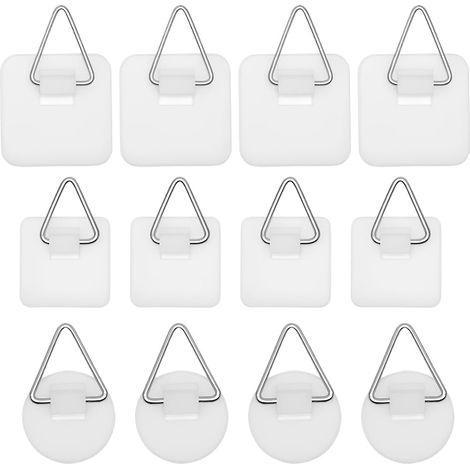 Satz Mit 12 Unsichtbaren Selbstklebenden Wandhaken, Klebehaken Für Bilder, Wandmontierte Haken Ohne Bohren, Wandhalterung Zum Aufhängen Von Fotos Und Bildern