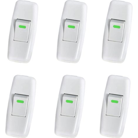 Lampenschalter, Torpedo-schalter, Kabelschalter, Nachttischlampenschalter, Inline-kippschalter Für Tisch- Und Nachttischlampen Zum Ersatz Des Ein/aus-knopfs, 6er-pack