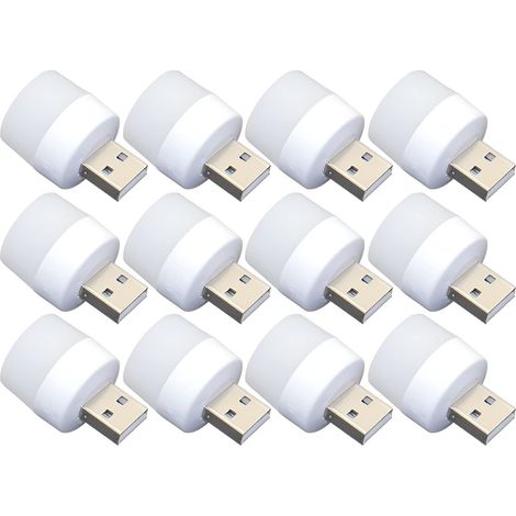Mini Nachtlicht Usb - 12 Stück Steckdosenlampen, Tragbares Weißes Licht Für Toilette, Küche, Flur - Ideal Für Kinder