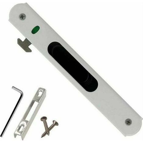 Einseitig Einstellbare Hakensperre Für Türen Und Fenster, Fensterschloss, Mobiles Schiebetürschloss Aus Aluminium - Weiß, Geeignet Für Spaltbreiten Von 18-20 Cm, 1 Stück