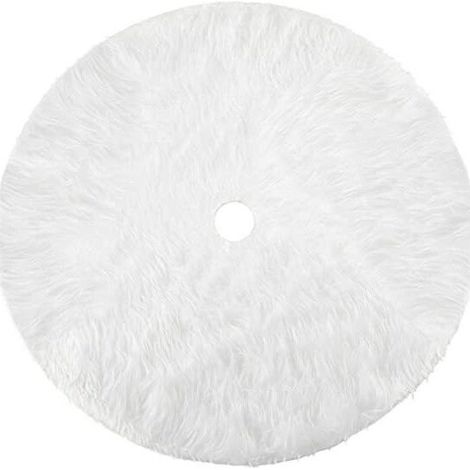Weißer Plüsch-weihnachtsbaumrock, Schnee Weihnachtsbaumschmuck, Weihnachtsteppich, Weihnachtsbaumfußabdeckung, 122 Cm