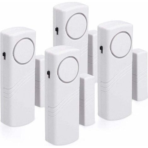 Tür- Und Fensteralarm - 4er Set Kabelloser Einbruchschutzalarm - Haussicherheit Gegen Einbruch - Magnetbetrieb - 100 Db