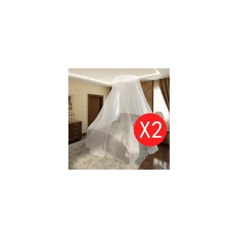 Rundes Moskitonetz, 2 Stück Aus 100 % Polyester – Durchmesser 56 Cm, Basis 325 Cm, Höhe 230 Cm – Maschenweite 156 Mesh/quadratzoll
