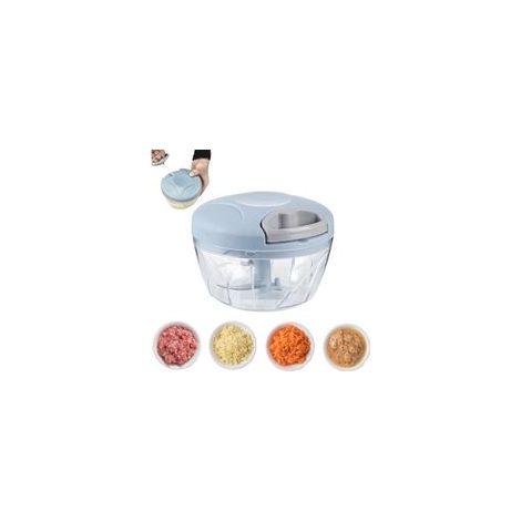 Manueller Zwiebelhacker 500ml – 3 Klingen Aus Edelstahl – Präzises Schneiden Für Zwiebeln, Knoblauch, Chili – Leicht Zu Reinigen