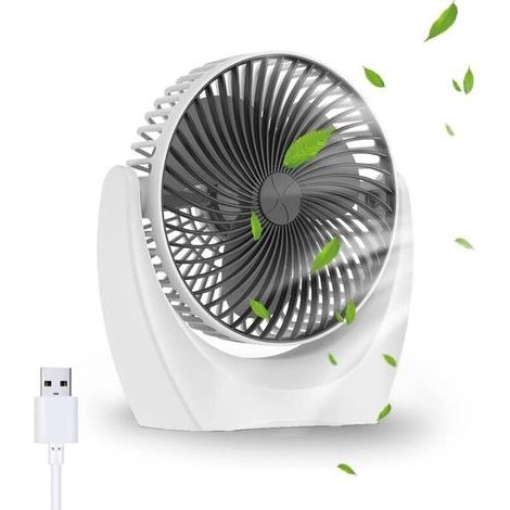 Usb-schreibtischventilator, Leiser Tragbarer Ventilator, Leistungsstarker Mini-ventilator, Kleiner Tischventilator Mit 3 Geschwindigkeitsstufen Für Schlafzimmer, Büro, Zuhause, Küche (360°-drehung, Us