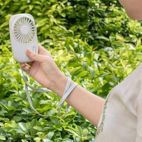 Tragbarer Mini-personenventilator – Leistungsstark Und Leicht – Einstellbare Geschwindigkeit – Usb-aufladbar – Abmessungen 7,8x2,3x12,9 Cm – Material Abs – Weiß
