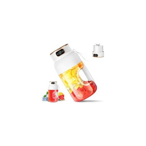 Tragbarer Mixer 1000 Ml, Große Kapazität, Usb-aufladbar, 5 Klingen, Für Küche Und Outdoor, Leicht Zu Reinigen (weiß)